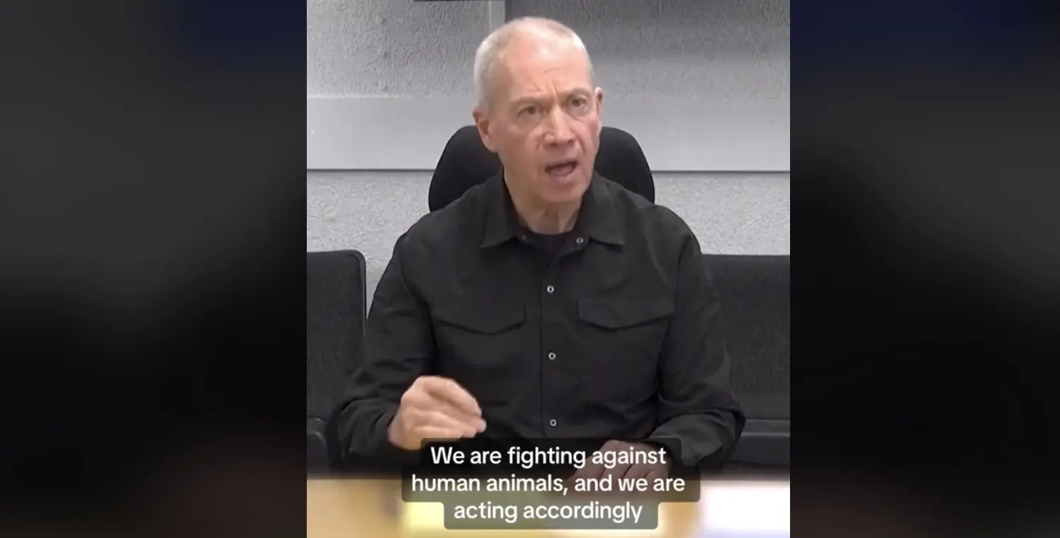 Israeli Defence Minister calling Palestinians Human Animals