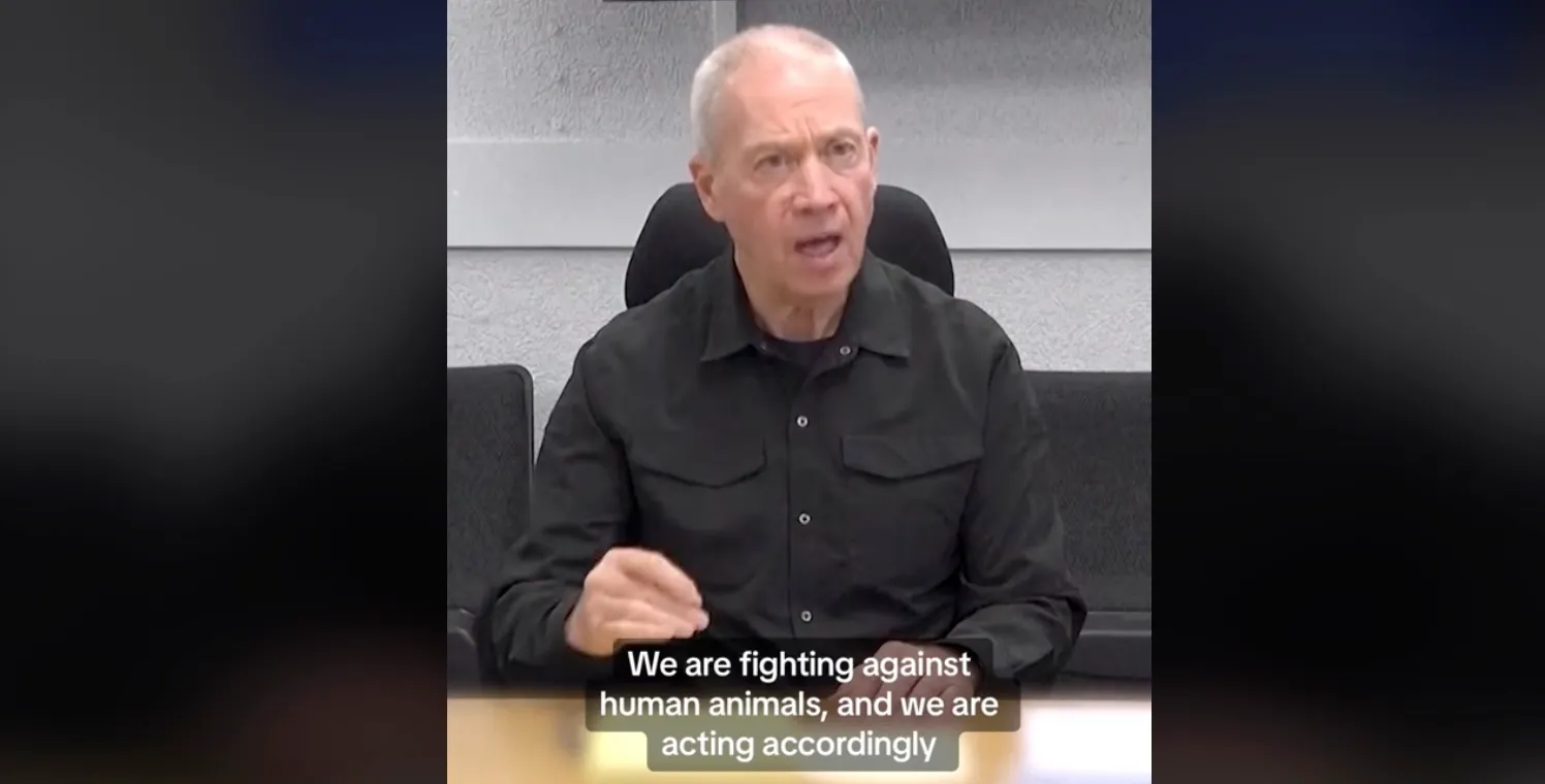 Israeli Defence Minister calling Palestinians Human Animals